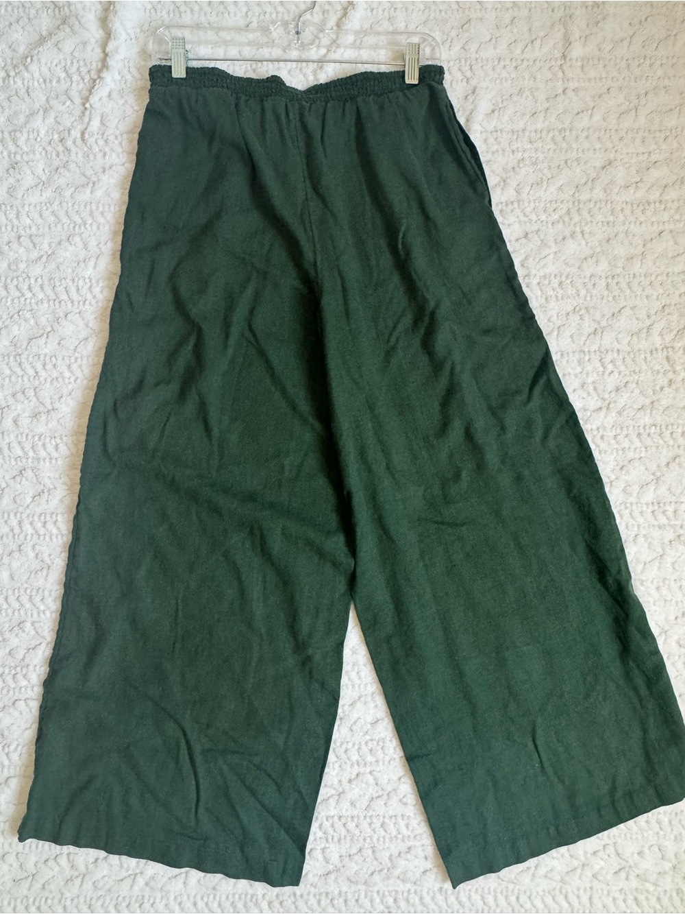 Anthro Green Linen Blend Wide Leg Pull-On Pants Size S Resort - Picture 4 of 6